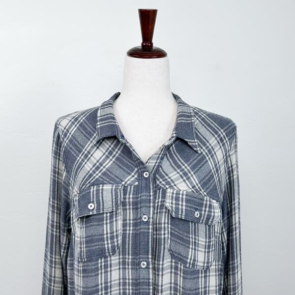 McGuire Wool Blend Plaid Collared Button-Up Shirt - Picture 4 of 10
